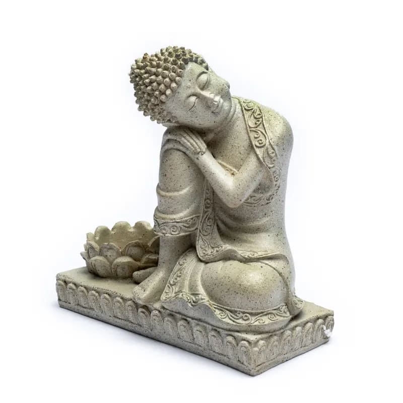 Bouddha gris avec bougeoir – vue 3