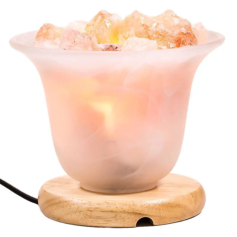 Lampe évasée avec cristaux de sel