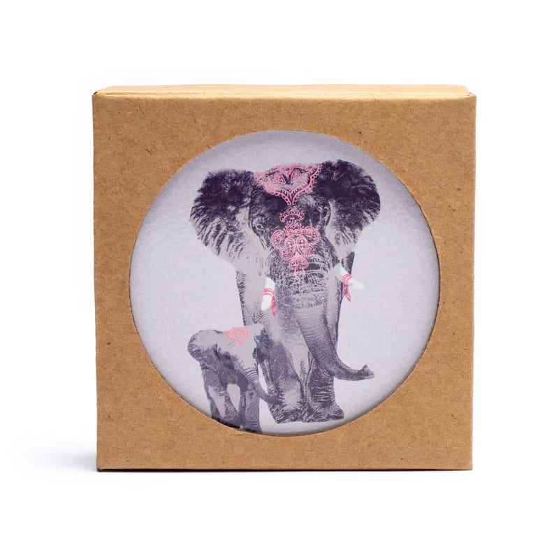 Sous-verres en bois | Éléphant d&