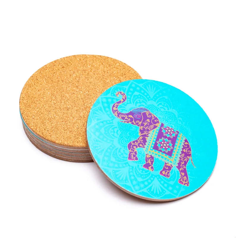 Sous-verres en bois | Éléphant indien