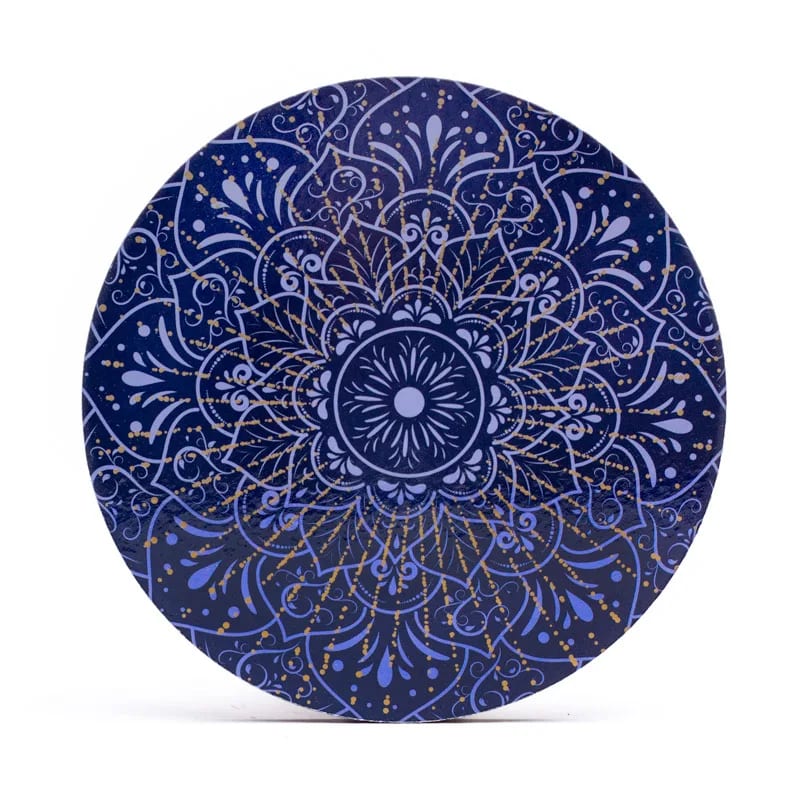Sous-verres en bois | Mandala bleu