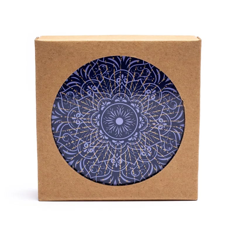 Sous-verres en bois | Mandala bleu