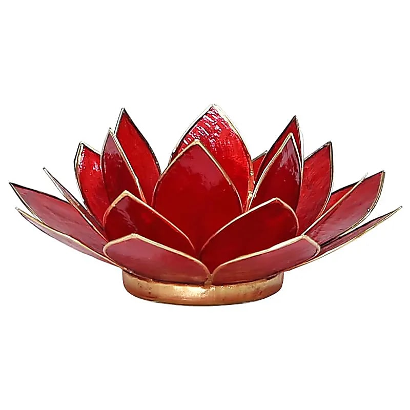 Bougeoir Lotus  bords dorés 1er Chakra