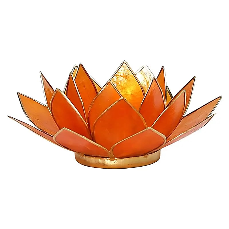 Bougeoir Lotus  bords dorés 2nd Chakra