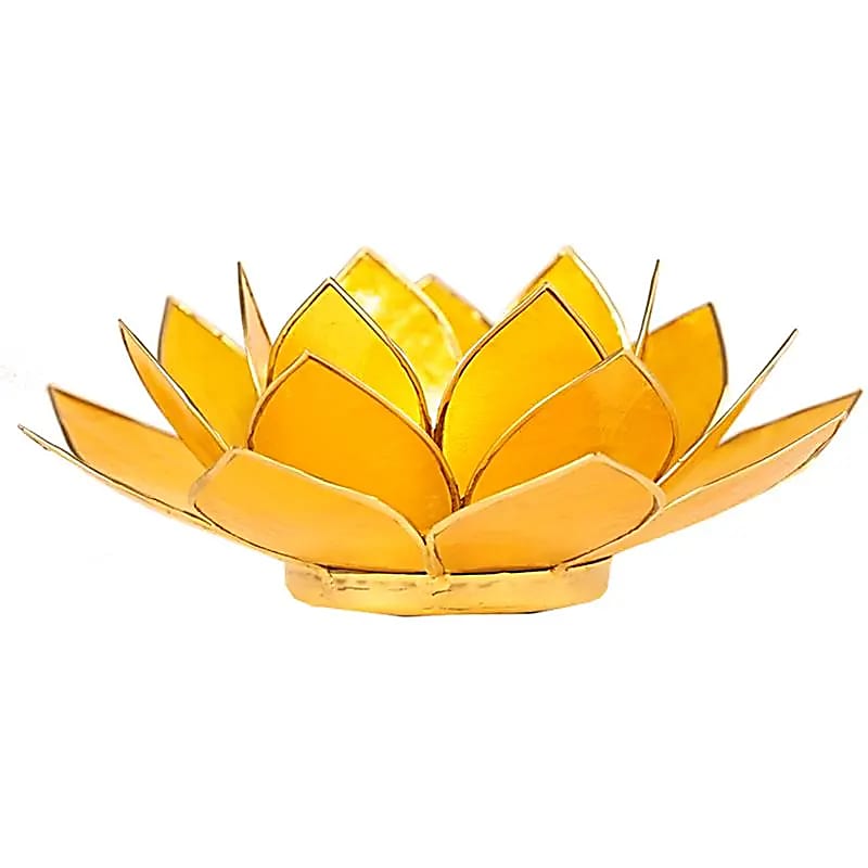 Bougeoir Lotus  bords dorés 3éme Chakra