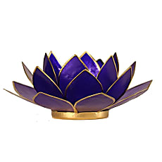 Bougeoir Lotus  bords dorés 6éme Chakra