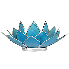 Bougeoirs Lotus 5éme Chakra – Coquilles de Capiz & Bords Argentés