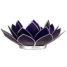 Bougeoirs Lotus 7éme Chakra – Coquilles de Capiz & Bords Argentés