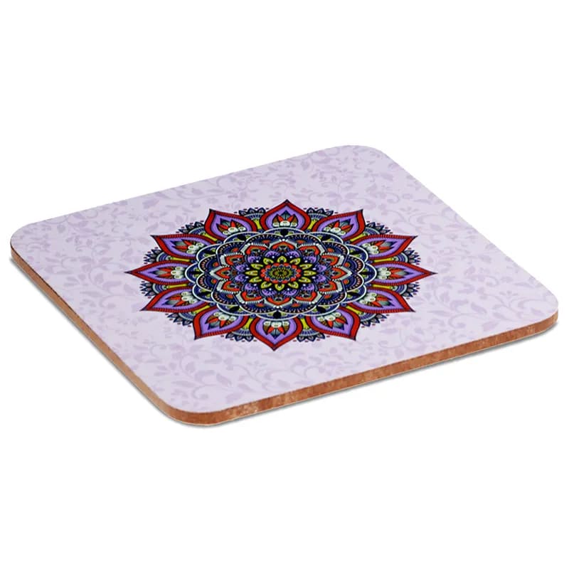 Sous-verres en bois | Mandala violet