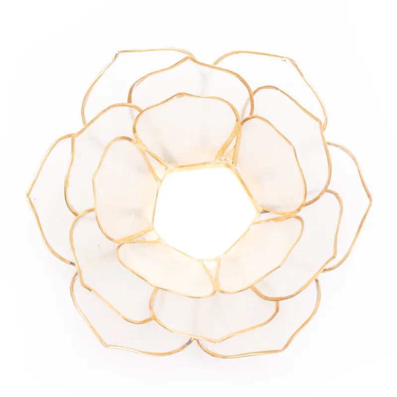 Bougeoirs Pétales de Lotus - Bords dorés - Naturel - Vue de dessus