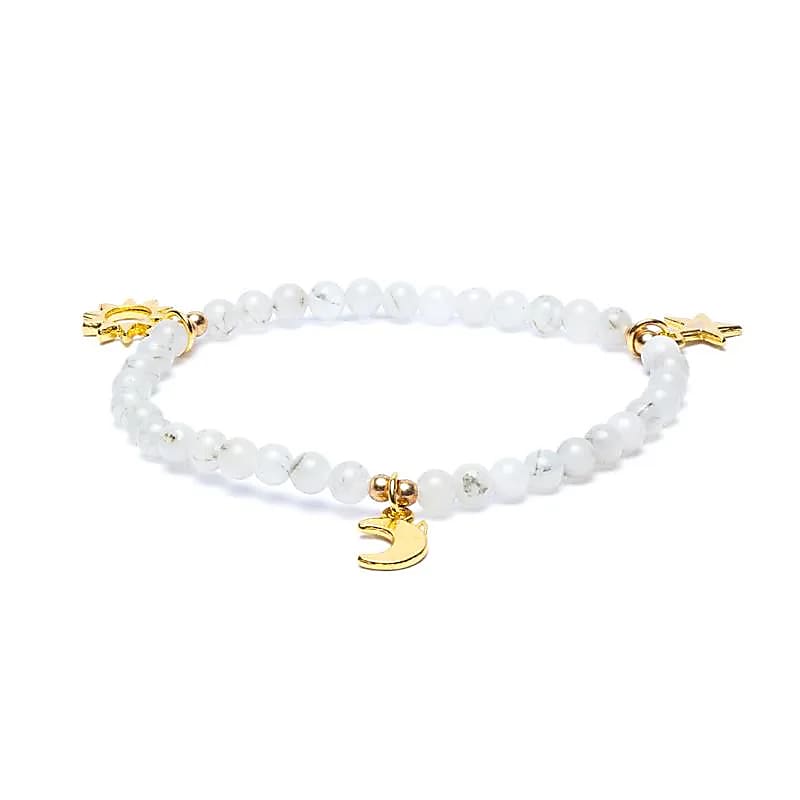 Bracelet Pierre de Lune avec charms : élégant et intemporelle