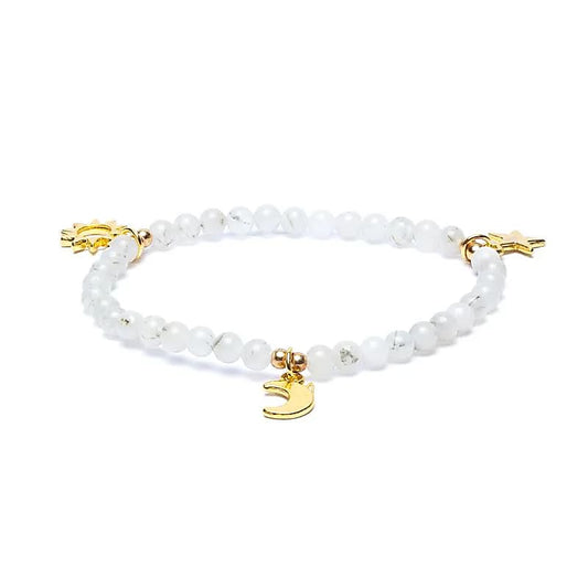 Bracelet Pierre de Lune avec charms : élégant et intemporelle