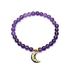 Bracelet Améthyste | charm Lune