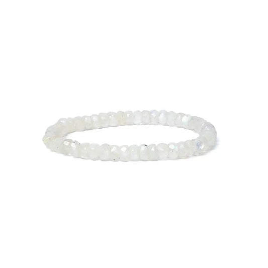 Bracelet Pierre de Lune arc-en-ciel à facettes 6mm