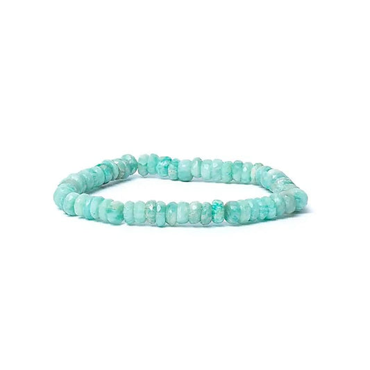 Bracelet Amazonite à facettes - 6 mm