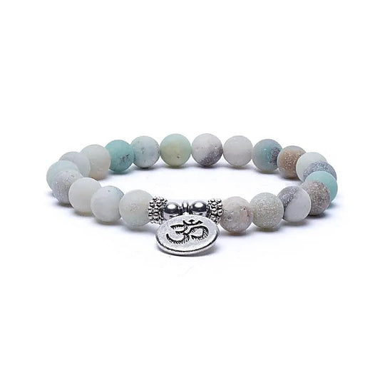 Bracelet Amazonite 21 perles | charm Om