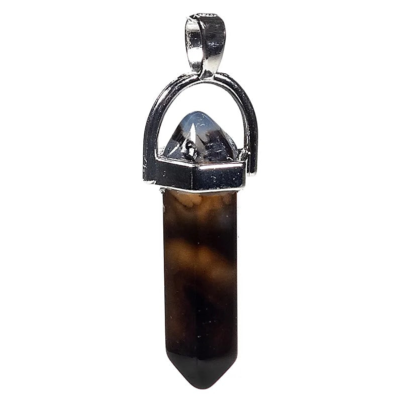Pendentif en Agate Noire Élégant