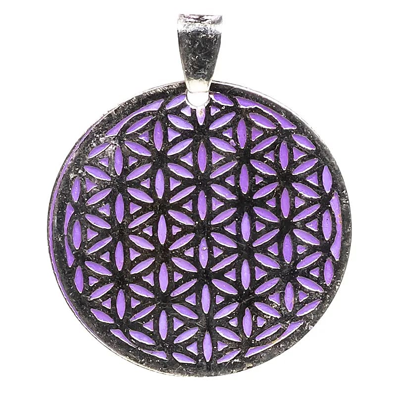 Pendentif Fleur de Vie Violet - Taille Moyenne