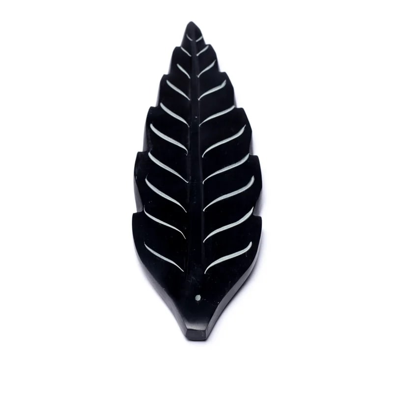 Brûleur encens bâton en stéatite - Forme de Feuille