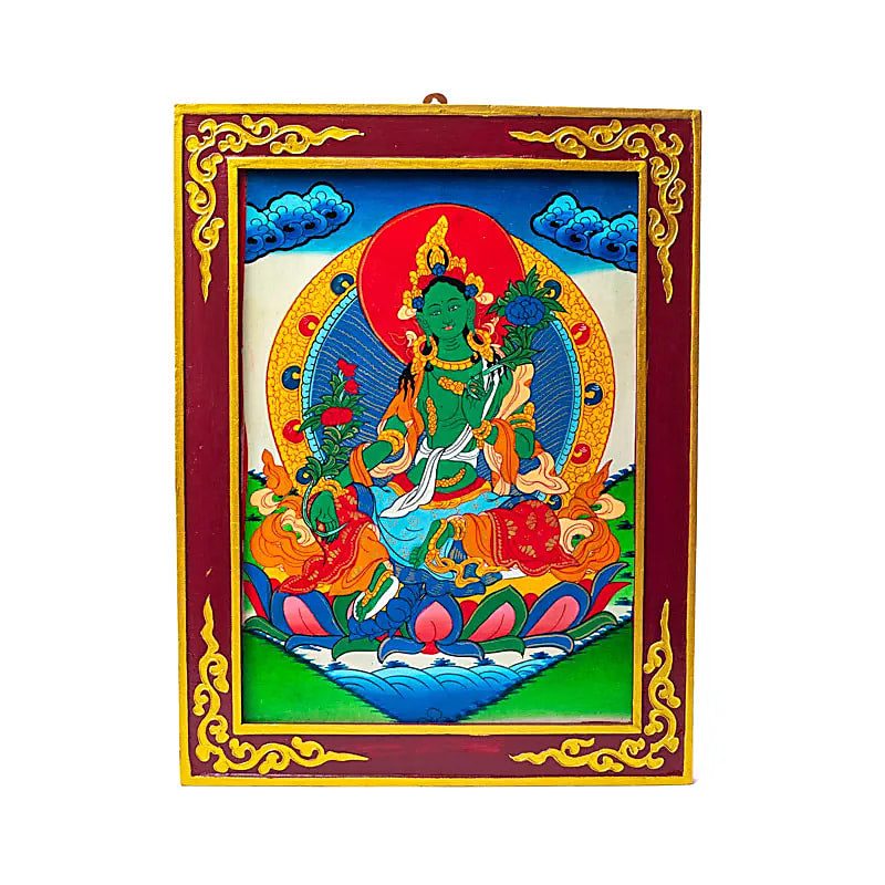 Thangka en bois peint à la main 33x44 cm