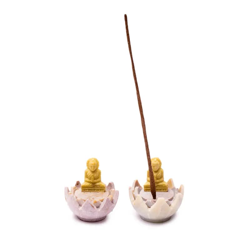 Brûleur encens bâton en stéatite - Bouddha
