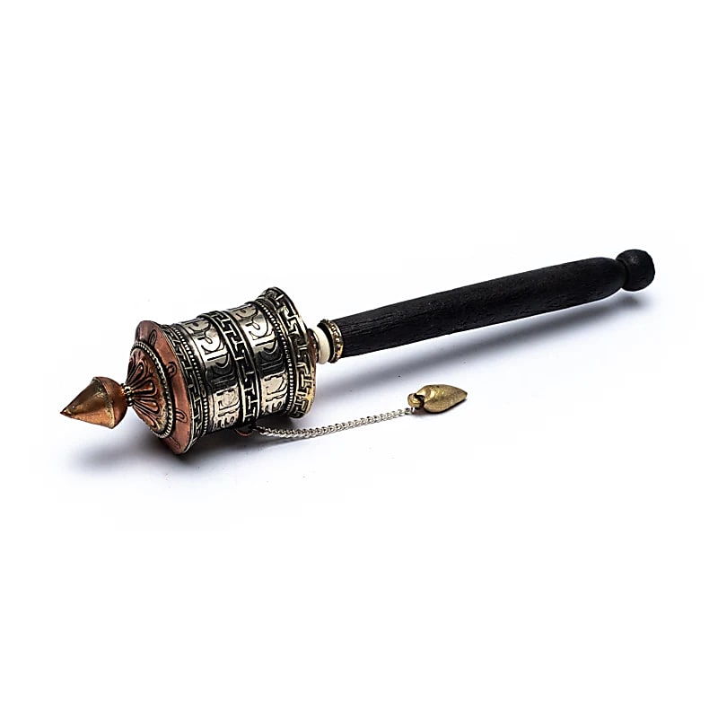 Moulin à prière tibétain OMPH manuel | 21,5 cm