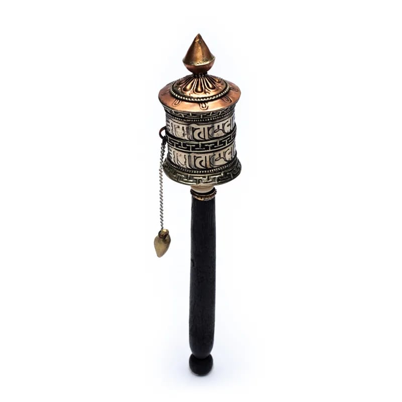 Moulin à prière tibétain OMPH manuel | 21,5 cm