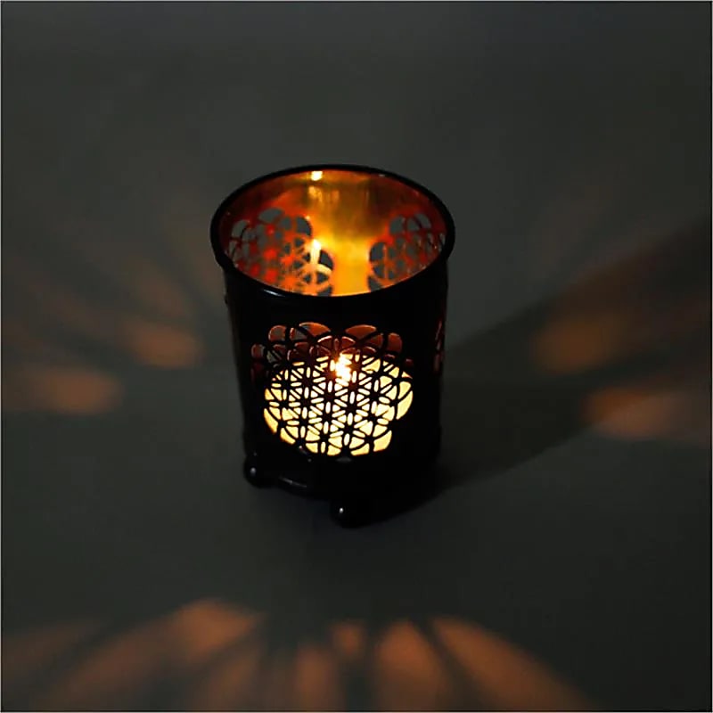 Bougeoir Fleur de Vie en fer – vue 2