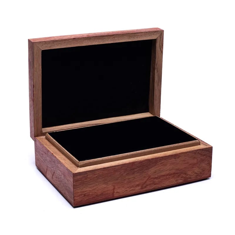 Boîte en bois décoration fait main - 17.5 x 13 x 6.5 cm