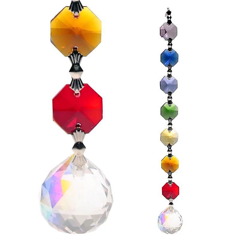 Guirlande de cristal arc-en-ciel - Aurora - 7 chakras | 20 cm – vue 6