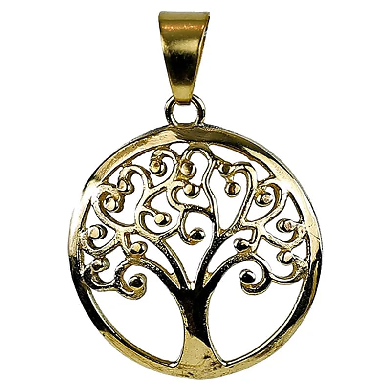 Pendentif Arbre de la Vie en Laiton Doré