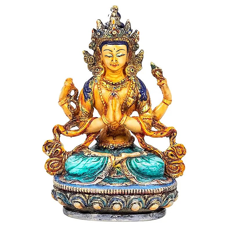 Bouddha Chenrezig peint