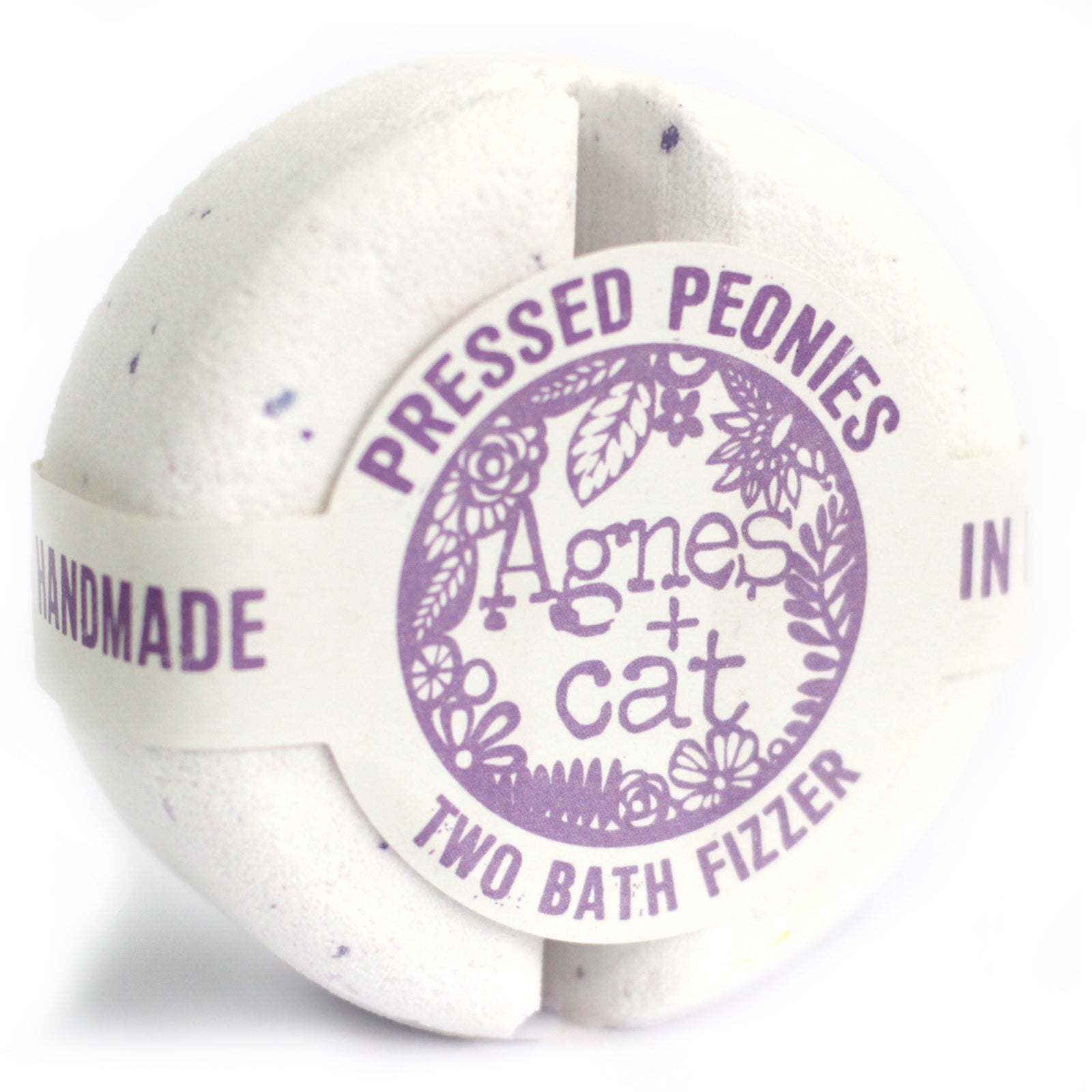 Coffret Cadeaux Bougie Café et Noix & Bombes de bain | Agnès & Cat contient également 2 bombes de bain parfum pivoines