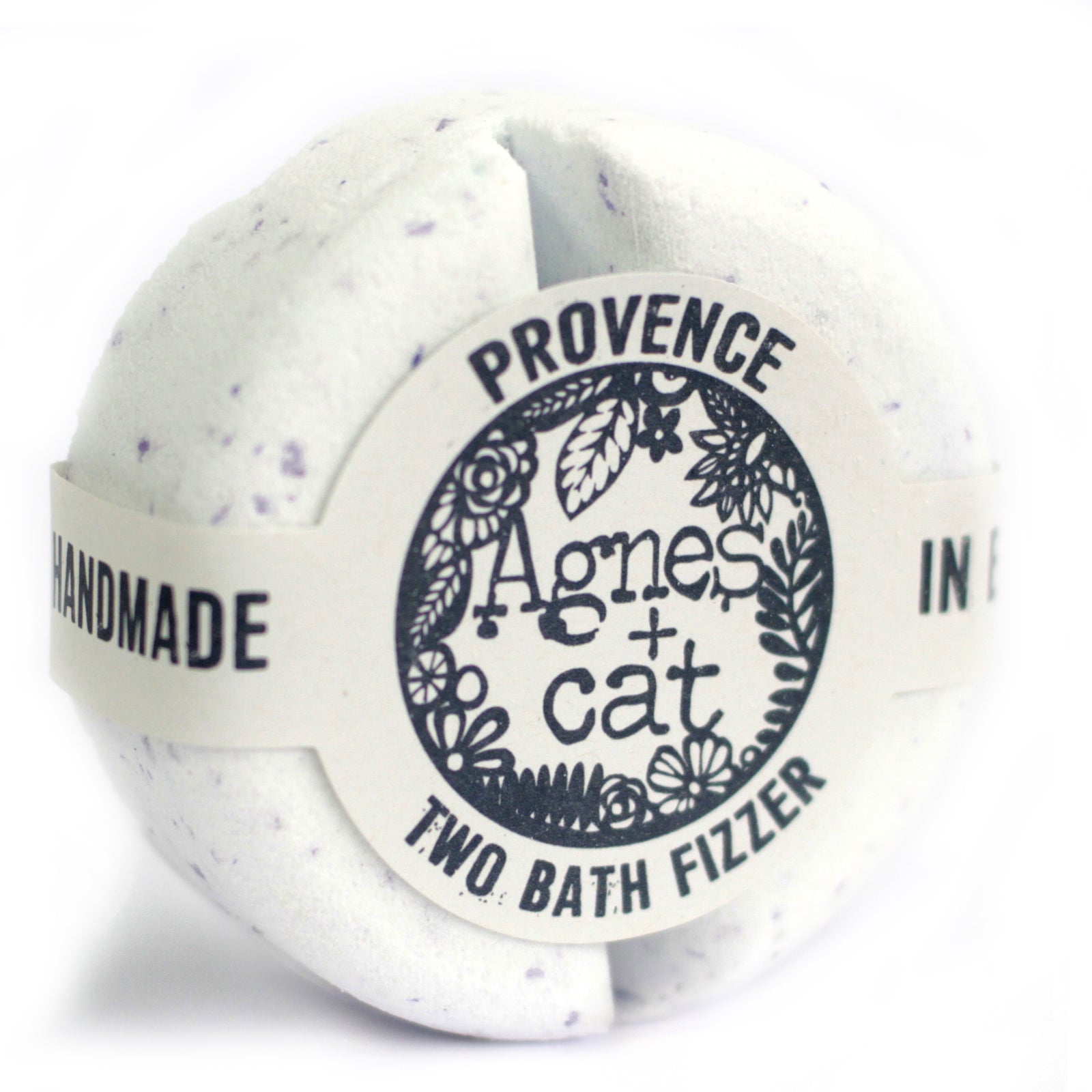 Ce Coffret Cadeaux Bougie Pierre de Lune & Bombes de bain | Agnès & Cat contient 2 bombes de bain senteur Lavande