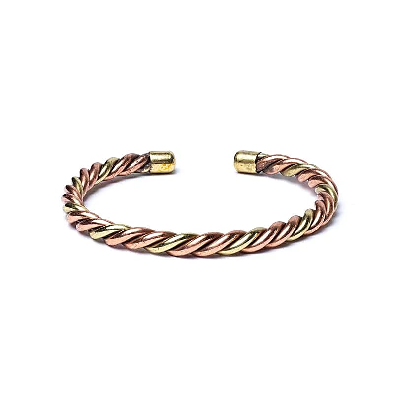 Bracelet torsadé couleur bronze & doré – vue 2