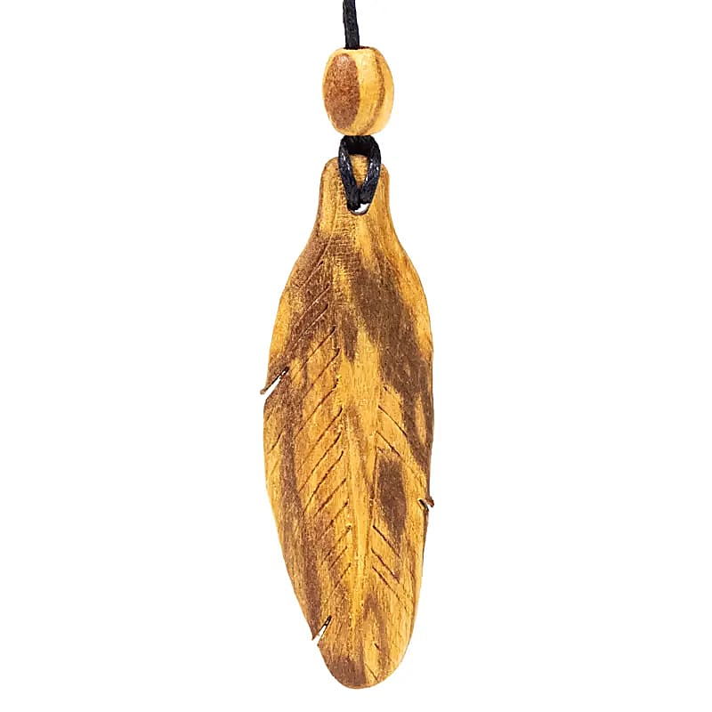 Collier Palo Santo pendentif petite plume