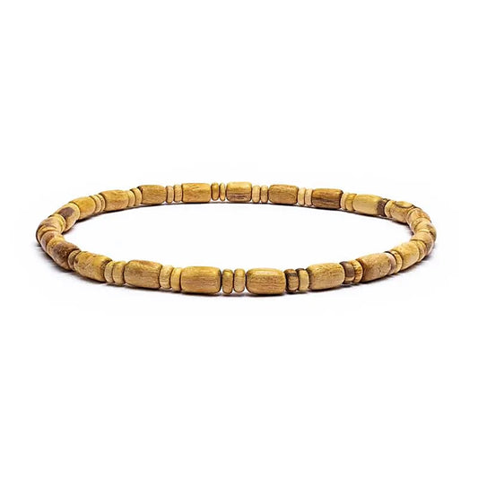 Collier élastique Palo Santo perles tube et donut