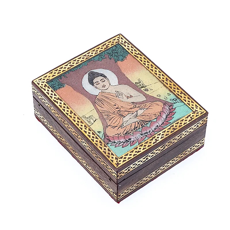 Boite à Tarot ou à bijoux Bouddha avec arbre Bodhi