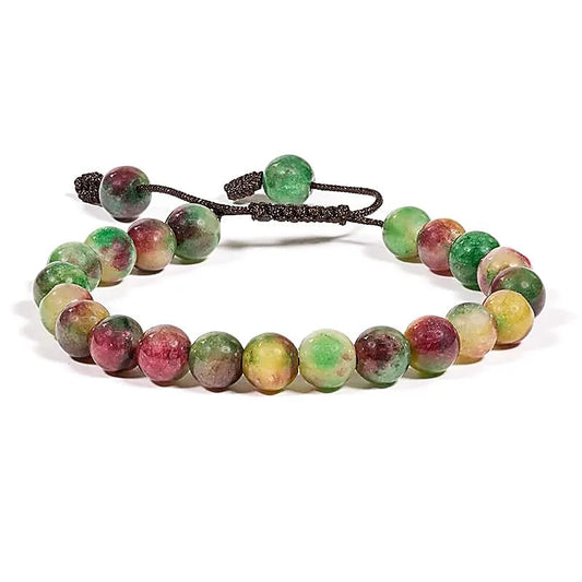 Bracelet Agate Réglable | 21 perles