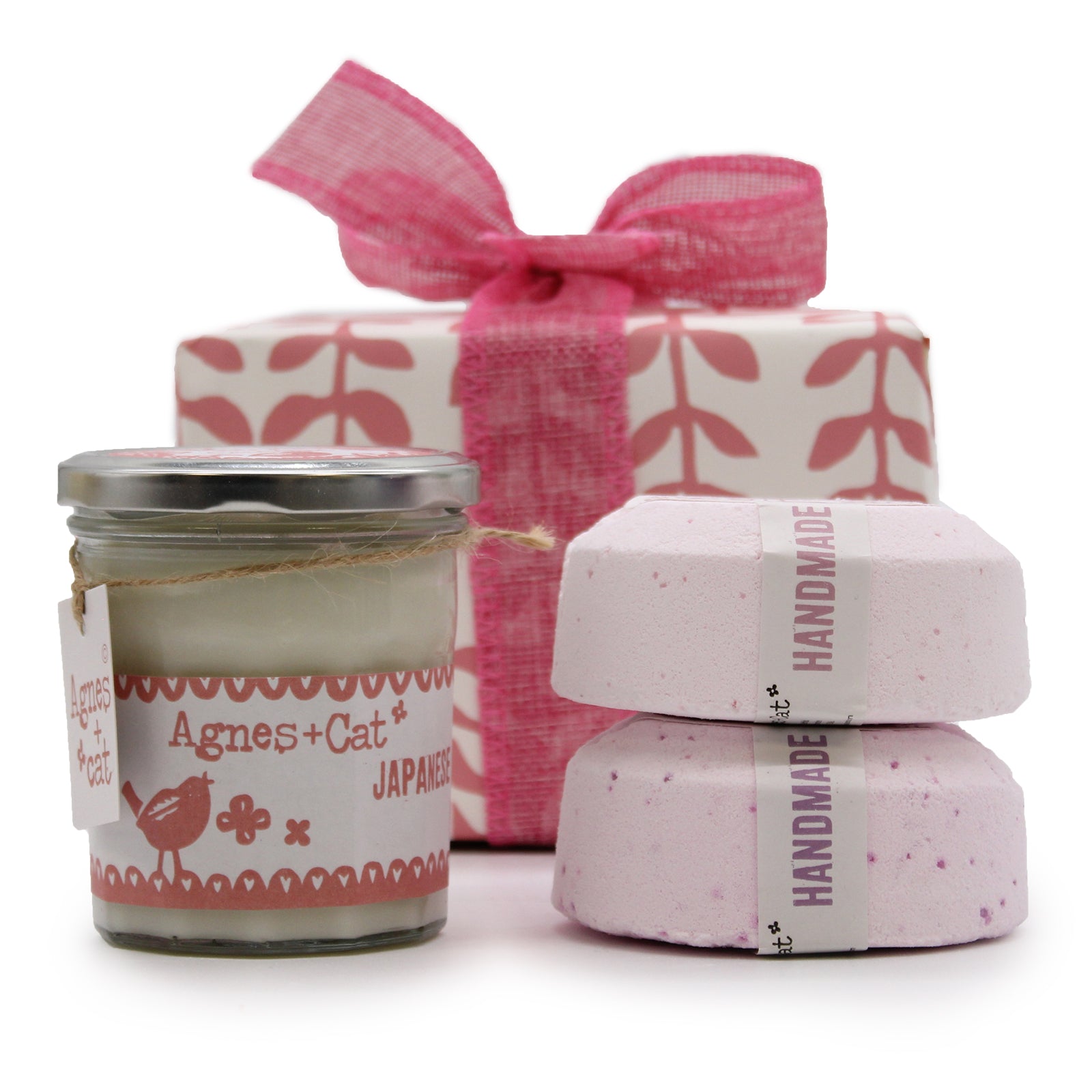 Coffret Cadeaux Bougie & Bombes de bain | Café/Noix, Fleurs japonaises & Pivoines
