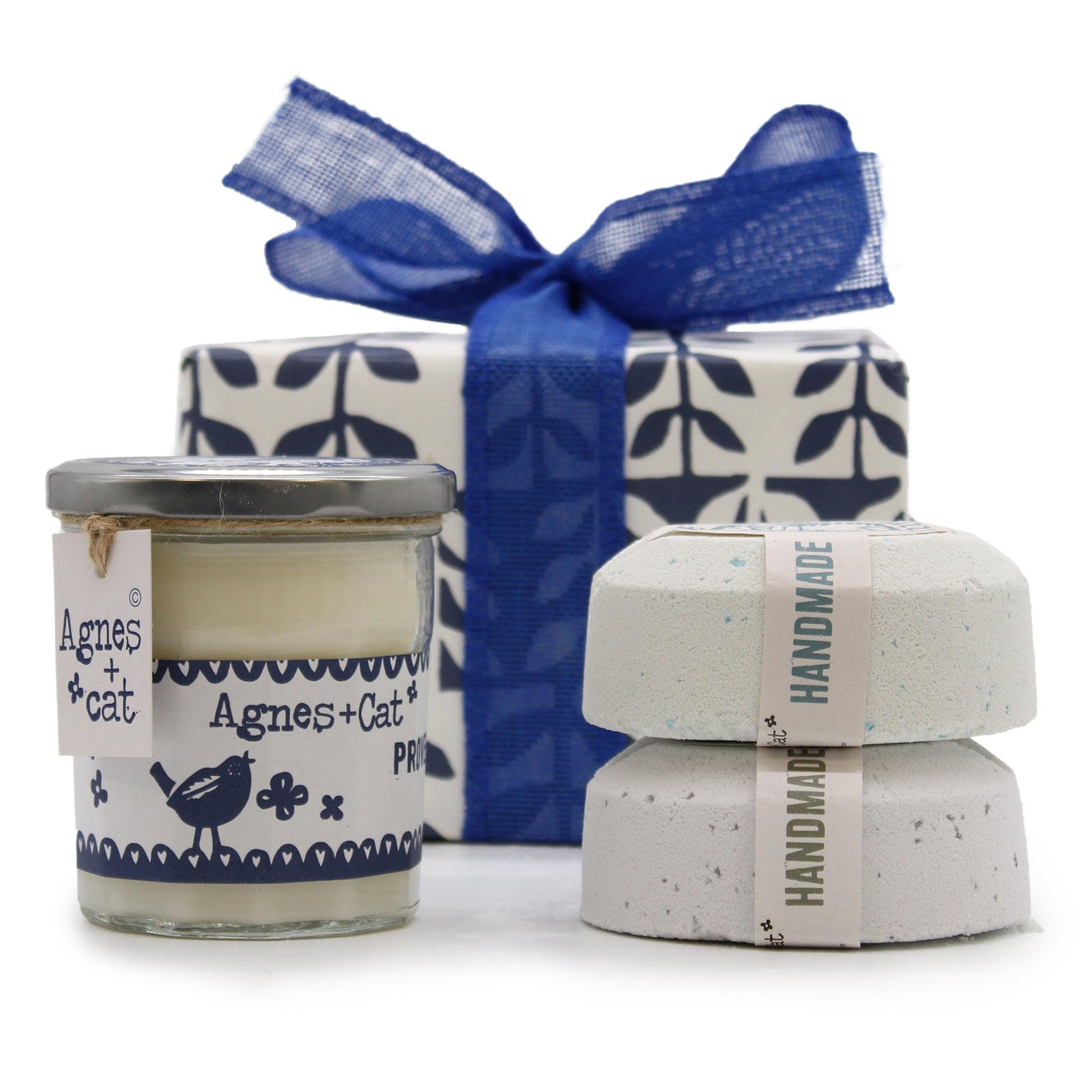 Coffret Cadeaux Bougie & Bombes de bain | Pivoines, Linge frais & Sels de mer