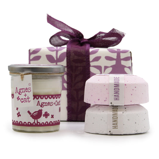 Coffret Cadeau Bougie & Bombes de bain | Thé aux rose & Provence