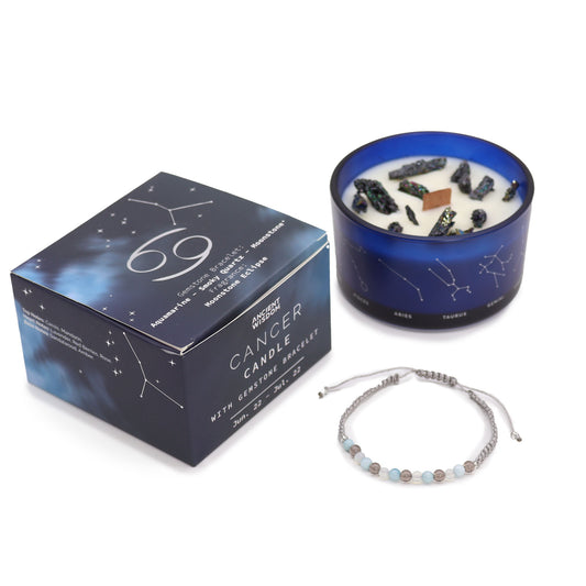 Coffret Cadeaux Bougie et Bracelet - Cancer