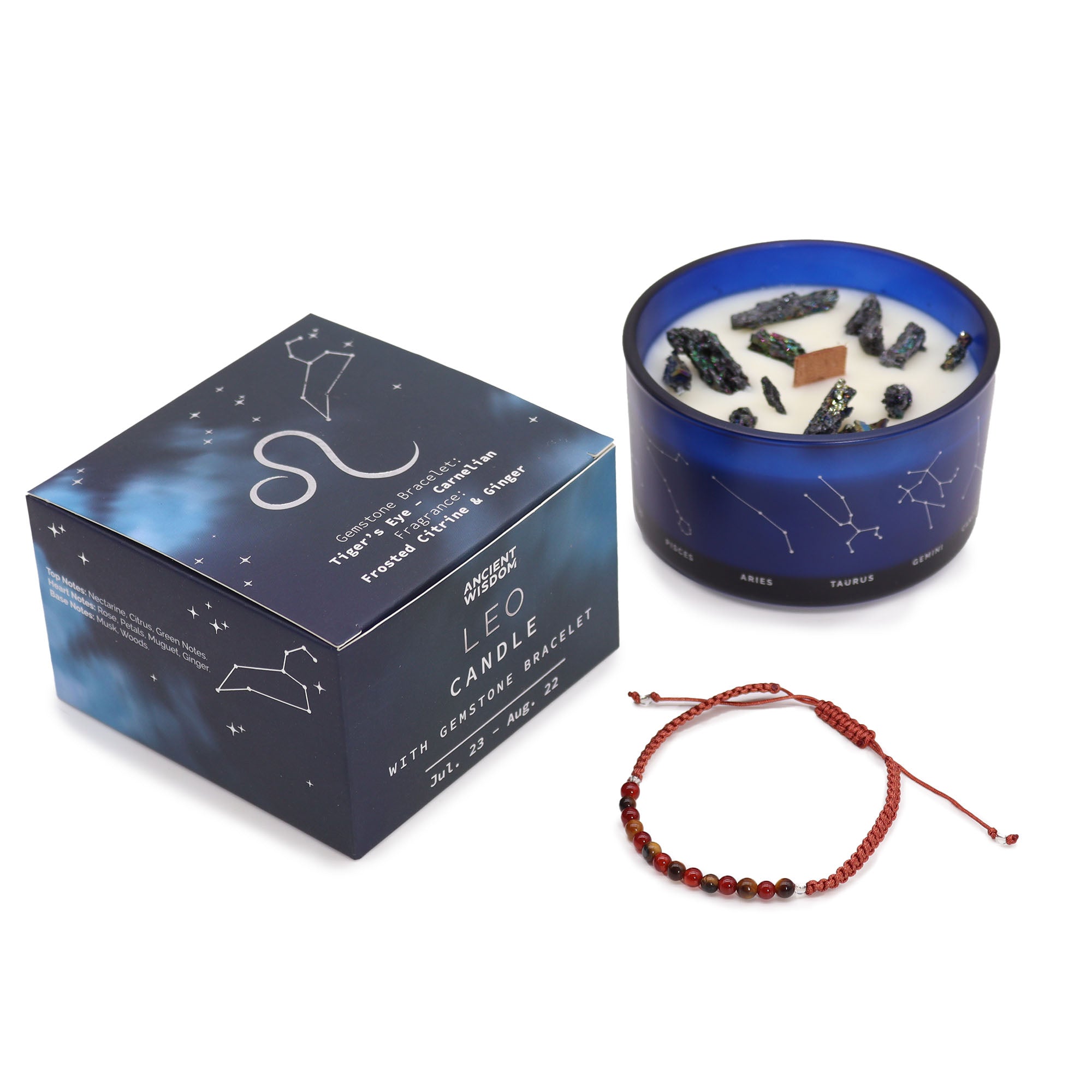 Coffret Cadeaux Bougie et Bracelet - Lion