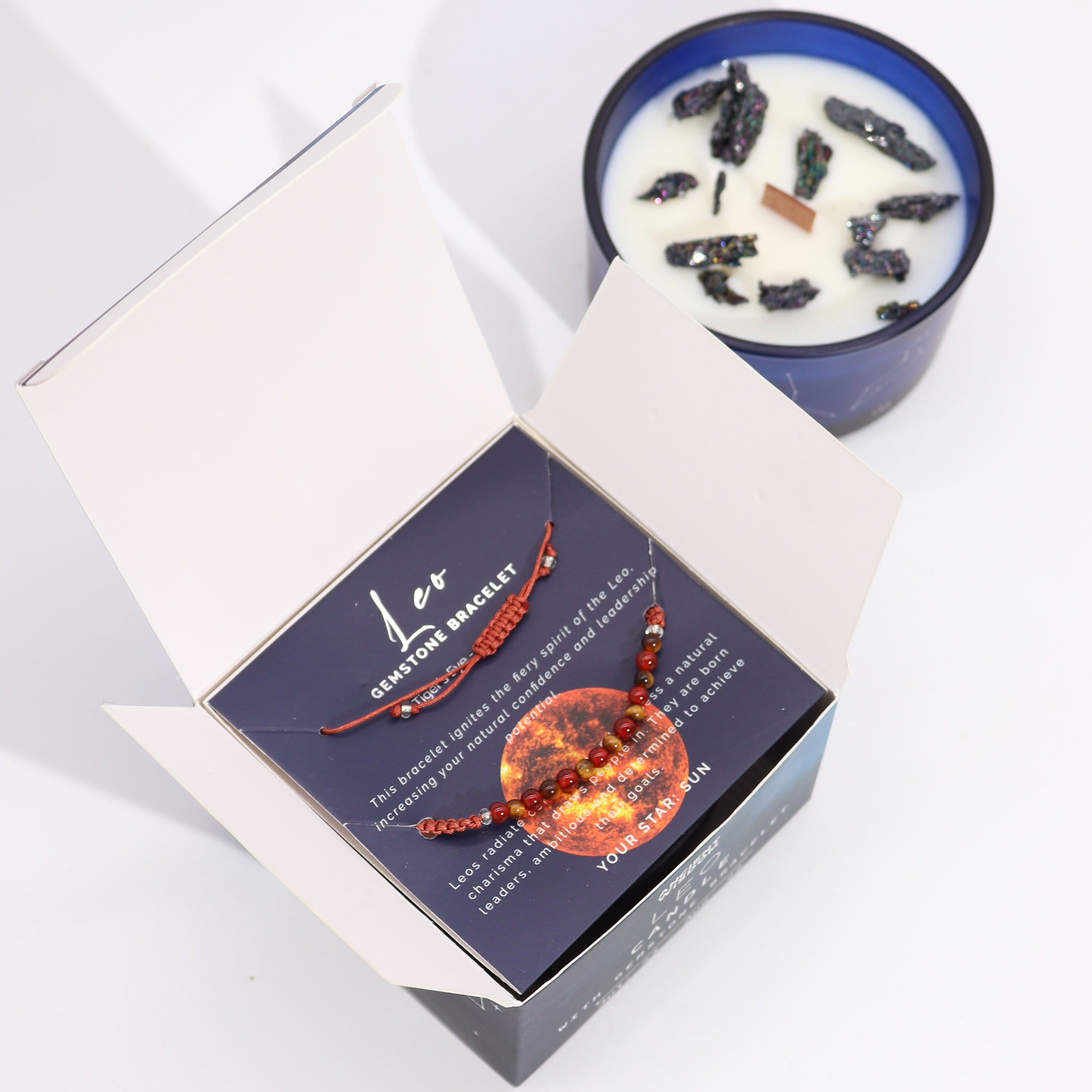 Coffret Cadeaux Bougie et Bracelet - Lion : idée cadeaux attentionnée