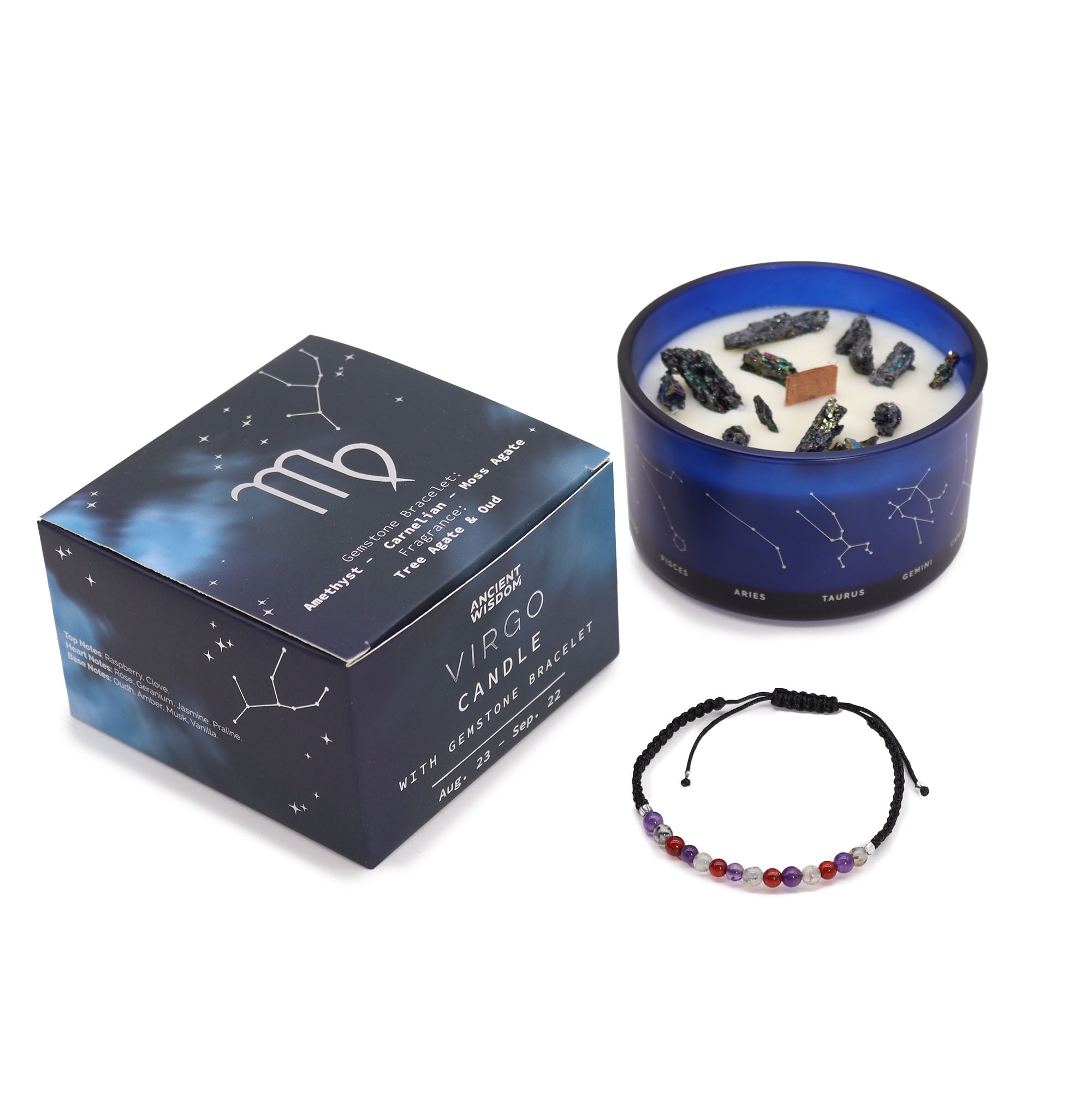 Coffret Cadeaux Bougie et Bracelet - Vierge