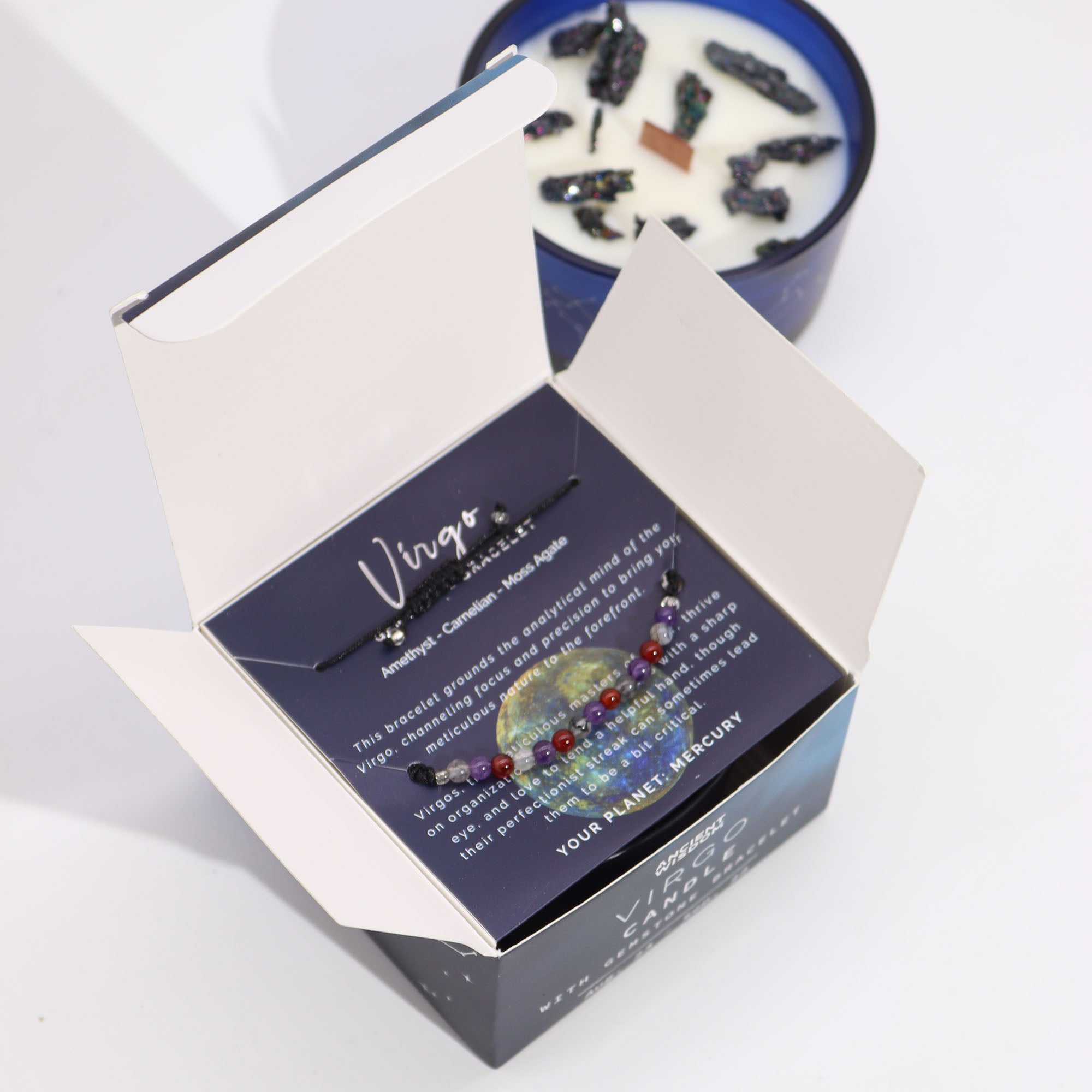 Coffret Cadeaux Bougie et Bracelet - Vierge : une idée cadeau attentionnée