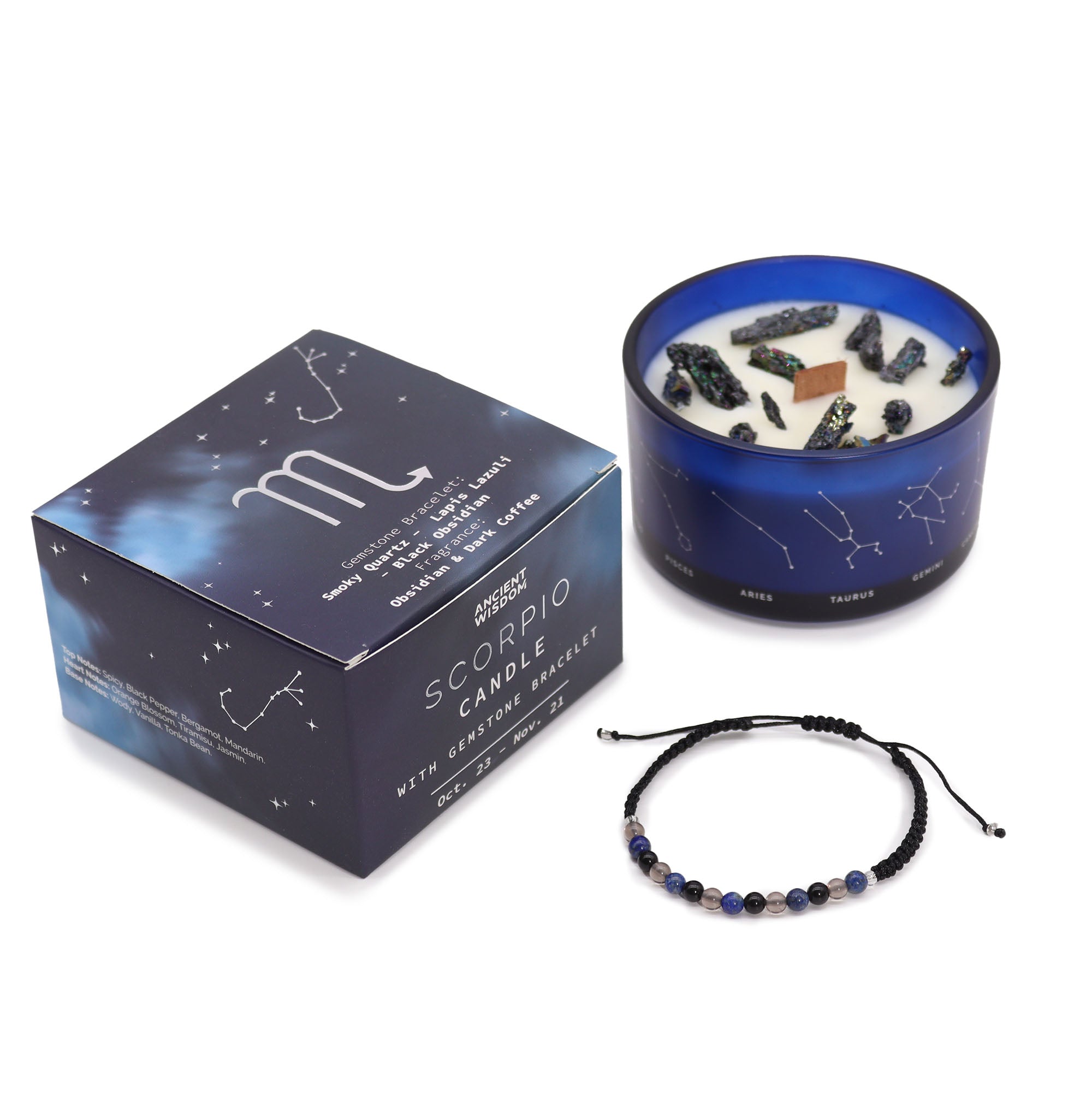 Coffret Cadeaux Bougie et Bracelet - Scorpion