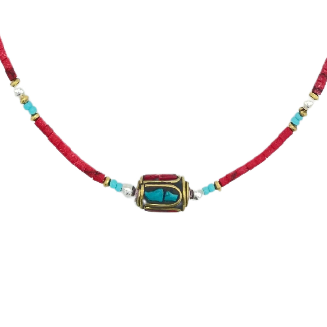 Collier en corail - Élégance et artisanat népalais