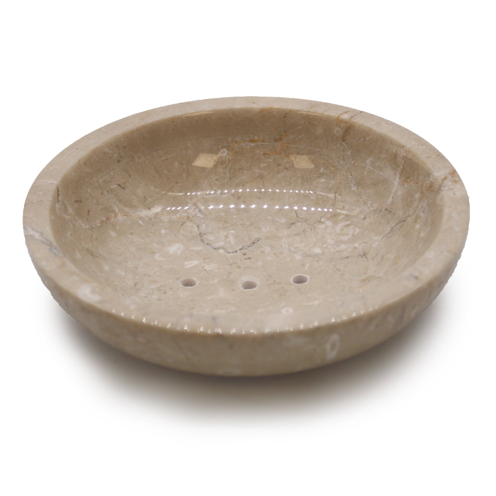 Porte savon rond en marbre miel